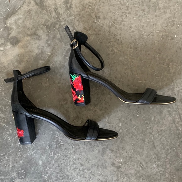 embroidered shoes heels